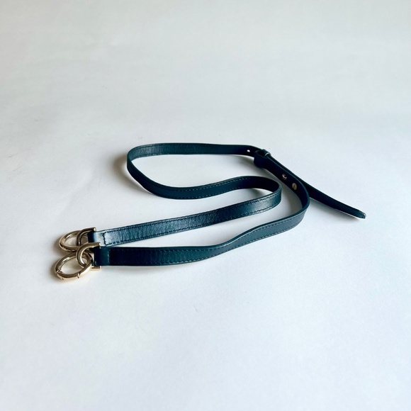 Versace Collecting Navy Genuine Leather Gold Chain Handbag Shoulder Bag - Picture 15 of 16